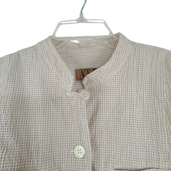 AT Denim tan button down top size xl - Picture 3 of 9